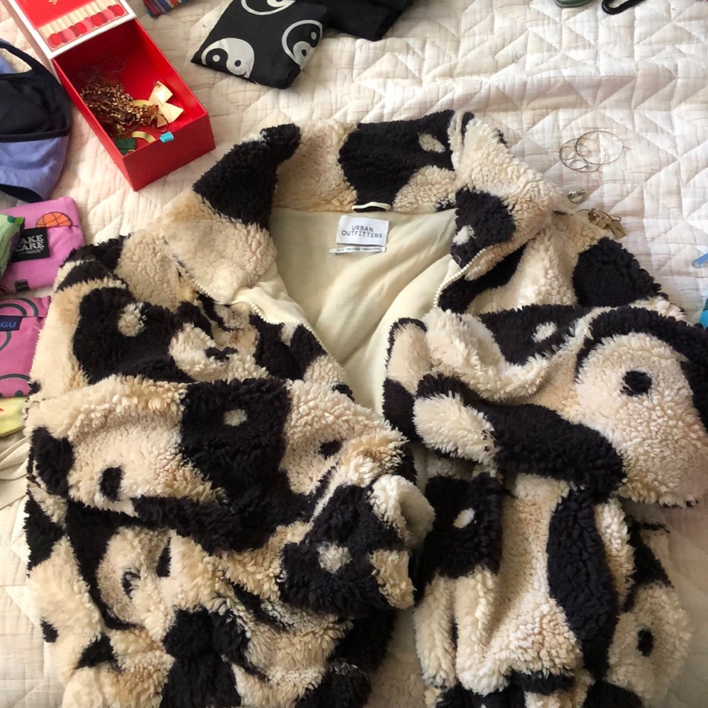 Yin Yang Beige Sherpa Jacket